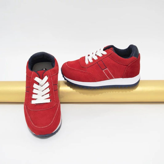 Zapatos Casuales Romeo Rojos, 100% Cuero - PAPOS Tenis Niños